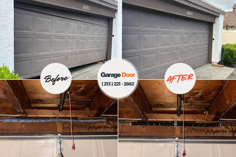 Before and after: garage door company Corsicana, TX